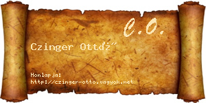 Czinger Ottó névjegykártya